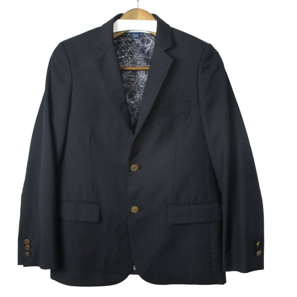 Vineyard Vines Wool Blazer Blue Women's Size 14 Classic Luxury Preppy